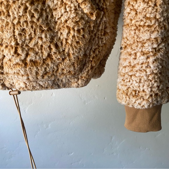 Camel Colored Teddy Sherpa Hoodie - Picture 3 of 5